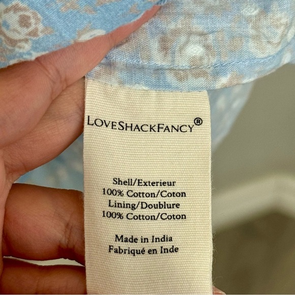 LoveShackFancy Ensley Cottagecore Floral Mini Dress in Blueberry Dust Sz L - Picture 8 of 11